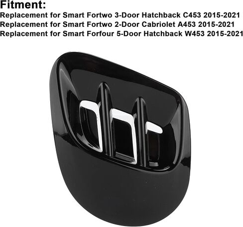 Rear Side Vent Trim, Side Air Vent Cover Trim Replacement for Fortwo/Forfour 453 2015-2021(Bright black) in Saudi Arabia
