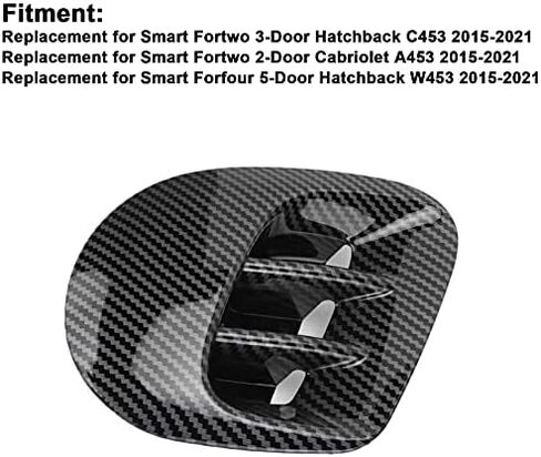 Rear Side Vent Trim, Side Air Vent Cover Trim Replacement for Fortwo/Forfour 453 2015-2021(Bright black) in Saudi Arabia