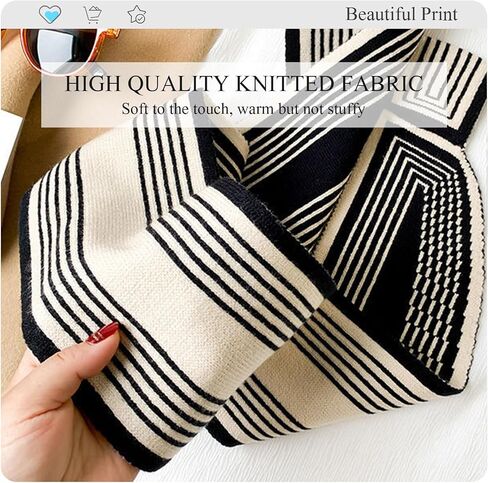 LumiSyne Winter Skinny Knitted Scarf Women Easy Pull-Through Stripe Houndstooth Animal Print Knitted Neckerchief Collar Scarf in Saudi Arabia