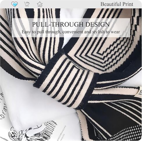 LumiSyne Winter Skinny Knitted Scarf Women Easy Pull-Through Stripe Houndstooth Animal Print Knitted Neckerchief Collar Scarf in Saudi Arabia