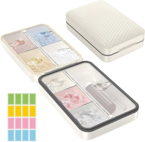 Daily Pill Organizer, 8 compartments Portable Pill Dispenser, Moisture-Proof Travel Pill Case, Large Pill Box for Vitamin, Medicine, Fish Oil/Supplements (Green) in Saudi Arabia