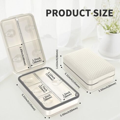 Daily Pill Organizer, 8 compartments Portable Pill Dispenser, Moisture-Proof Travel Pill Case, Large Pill Box for Vitamin, Medicine, Fish Oil/Supplements (Green) in Saudi Arabia