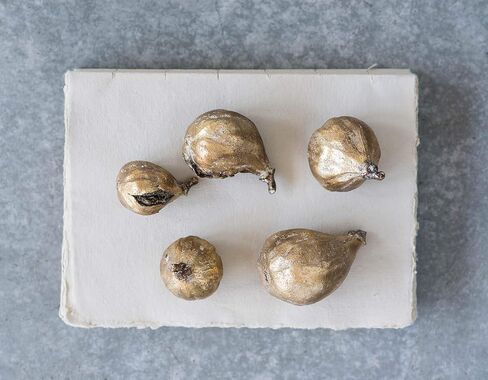 Creative Co-Op Resin Figs with Gold Finish (Set of 5 Pieces) in Saudi Arabia