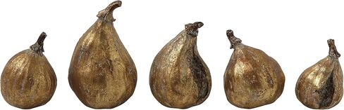 Creative Co-Op Resin Figs with Gold Finish (Set of 5 Pieces) in Saudi Arabia