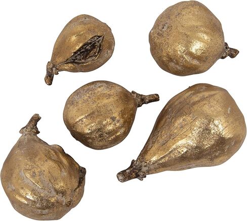 Creative Co-Op Resin Figs with Gold Finish (Set of 5 Pieces) in Saudi Arabia