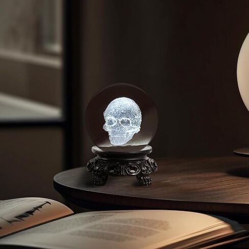 القوطية ديكور المنزل الكريستال والزجاج الجمجمة تمثال 3D الليزر المحفور الكريستال الحيوان الحلي الفن للهدايا القوطي 60mm (2.4 بوصة) in Saudi Arabia