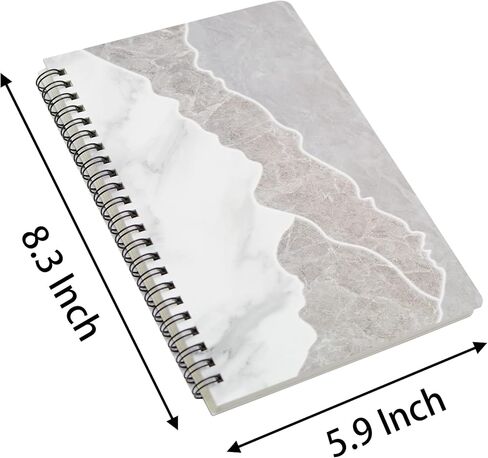 Yansanido Spiral Notebook, 8 Pcs A5 Marble Design Thick Hardcover 7mm College Ruled 80 Sheets -160 Pages Journals for Study and Notes (8 Style A5) in Kuwait