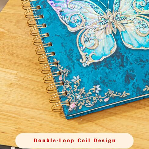 Spiral Notebook Journal-Journal for Women-College Ruled Journals for Writing-B5 3D Butterfly Embossed Hardcover Notebooks -192 Pages Lined Paper for School, Office, 9" X 6.9" in Saudi Arabia