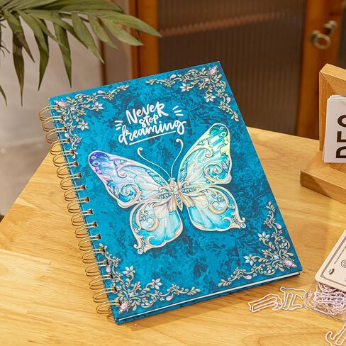 Spiral Notebook Journal-Journal for Women-College Ruled Journals for Writing-B5 3D Butterfly Embossed Hardcover Notebooks -192 Pages Lined Paper for School, Office, 9" X 6.9" in Saudi Arabia