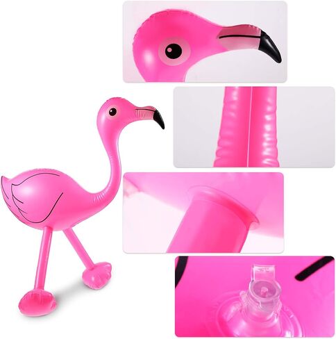 Set of 4 Inflatable Palm Trees and Beach Inflatable Pink Flamingo for Hawaiian Pool Summer Luau Party Decoration in Saudi Arabia