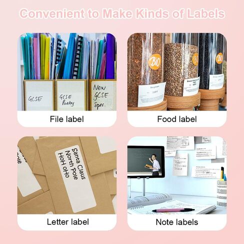 Mini Printer,Thermal Printers Sticker Maker with 3 Rolls Paper,Portable Wireless Bluetooth Inkless Printer, Recharge Pocket Label Maker, Small Printer for Scrapbook Supplies,Photo, Pink in Saudi Arabia