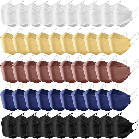 YOMEESOUL Colored KF94 Face Mask for Adults Comfortable Breathable 4 Layers Fish Type Non Woven Masks for Face Protection in Saudi Arabia