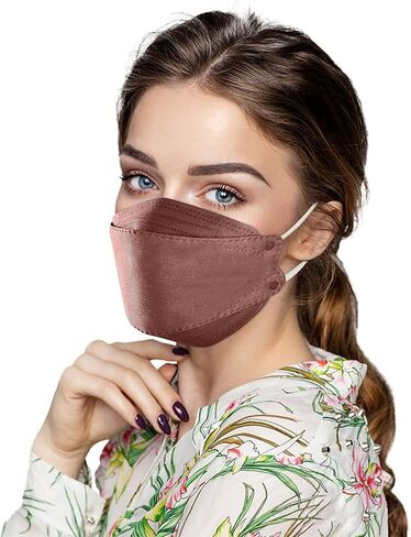 YOMEESOUL Colored KF94 Face Mask for Adults Comfortable Breathable 4 Layers Fish Type Non Woven Masks for Face Protection in Saudi Arabia