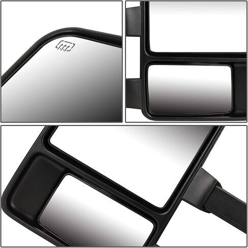 DNA Motoring TWM-027-T666-BK-AM-L Manual Telescopic Foldable Towing Mirror W/Turn Signal Compatible With 08-16 F250 / F350 / F450 / F550 Super Duty, Left Side in Kuwait