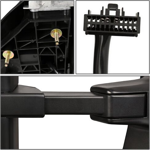 DNA Motoring TWM-027-T666-BK-AM-L Manual Telescopic Foldable Towing Mirror W/Turn Signal Compatible With 08-16 F250 / F350 / F450 / F550 Super Duty, Left Side in Kuwait