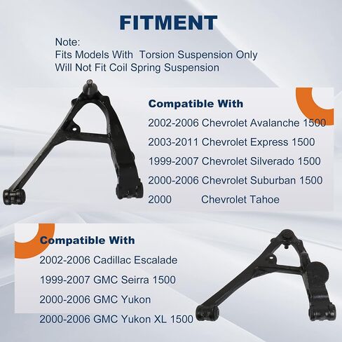 2PCS Front Lower Control Arm Compatible with 1999-2006 Chevy Avalanche Silverado Tahoe GMC Yukon Sierra 2002-2006 Cadillac Escalade in Saudi Arabia