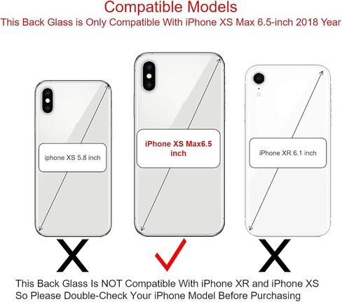 2 PCS Back Glass Replacement for iPhone Xs Max Back Cover Glass (6.5 Inch) with Pre-Installed Tape and Repair Tools (Gold) in Saudi Arabia