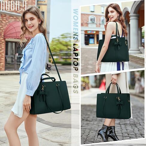 Laptop Bag for Women 15.6 inch Laptop Tote Bag Waterproof Leather Computer Briefcase Professional Work Bag with Makeup Bag in Saudi Arabia