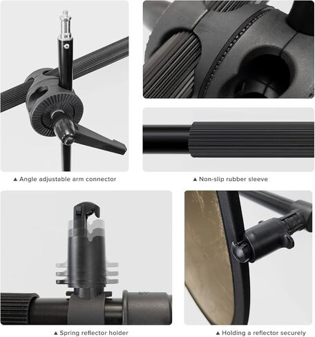 LimoStudio Photo Studio بطول 92 بوصة، حامل ذراع عاكس للإضاءة، حامل عاكس، ذراع بوم، حامل خفيف، حقيبة رمل، مشبك محول يربط ذراع الذراع بالوقوف، AGG812 in Kuwait