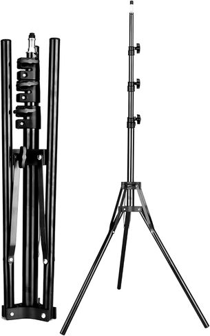 YELANGU Lightweight Travel Light Stand for Photography: Portable 6ft Reverse Folding Tripod, Perfect for Camera Flash, Ringlight, Photo Reflector, Umbrella, and Studio Video Lighting in Kuwait