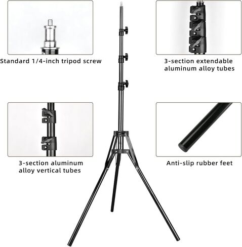 YELANGU Lightweight Travel Light Stand for Photography: Portable 6ft Reverse Folding Tripod, Perfect for Camera Flash, Ringlight, Photo Reflector, Umbrella, and Studio Video Lighting in Kuwait