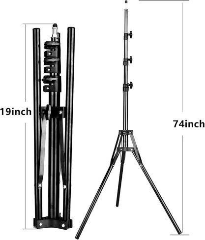 YELANGU Lightweight Travel Light Stand for Photography: Portable 6ft Reverse Folding Tripod, Perfect for Camera Flash, Ringlight, Photo Reflector, Umbrella, and Studio Video Lighting in Kuwait