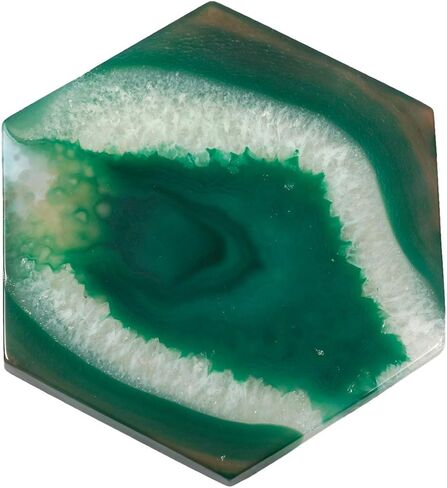 TUMBEELLUWA Polished Agate Slices Stone Slab Place Cards Healing Crystal Geode Home Decoration Pack of 2,Hexagonal,Blue in Saudi Arabia