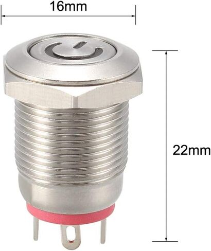 uxcell Momentary Metal Push Button Switch Flat Head 12mm Mounting Dia 1NO 3-6V Green LED Light in Saudi Arabia