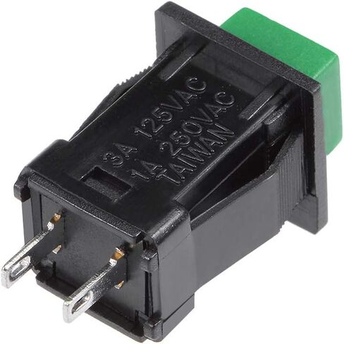 uxcell 5pcs 12mm Latching Type Mini Push Button Switch Green Button SPST NO in Saudi Arabia
