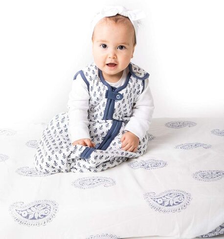 بطانية Malabar Baby من القطن العضوي خفيفة الوزن وقابلة للارتداء، TOG 0.6 كيس نوم للأطفال حديثي الولادة، للجنسين، أخضر، متوسط ​​(6-18 شهرًا) in Kuwait