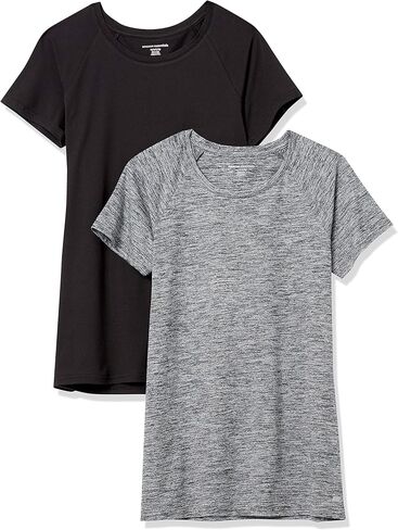 Amazon Essentials Women's Tech Stretch Cap-Sleeve T-Shirt, Pack of 2 in Saudi Arabia