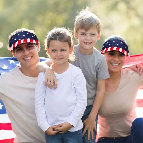 24 قطعة من القبعات الوطنية للنساء بالجملة قبعات الرابع من يوليو، قبعات العلم الأمريكي، قبعة واقية من الشمس، قبعات عيد الاستقلال، خطوط ونجوم، قناع من نسيج قطني طويل لأنشطة يوم الذكرى للاحتفال بالاستقلال in Kuwait