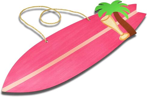 Surfboard Wall Decor,Wooden 16" Summer Beachy Aesthetic Decorations Surf Board Photo Prop Cardboard Cutout Tropical Themed for beachy Home Pool Bar Bathroom,Blue in Kuwait