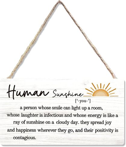 CGBHW Thank You Gifts for Women Wooden Sign, Inspirational Sun Sunshine Sign, Appreciation Gifts for Coworker Leader Teacher Doctor Nurse, Smiles Human Sunshine Wall Decor Hanging Sign 12 x 6 Inch 020 in Saudi Arabia