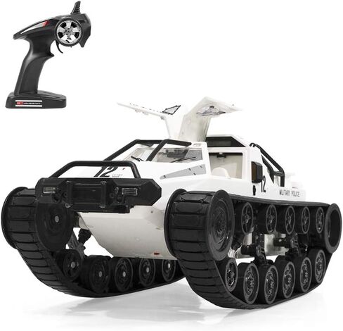 GoolRC RC Tank Car, 1/12 Scale 2.4GHz Remote Control Rechargeable Tank for Kids, 360° Rotating Vehicle Gifts for Boys Girls Teens (Black) in Saudi Arabia