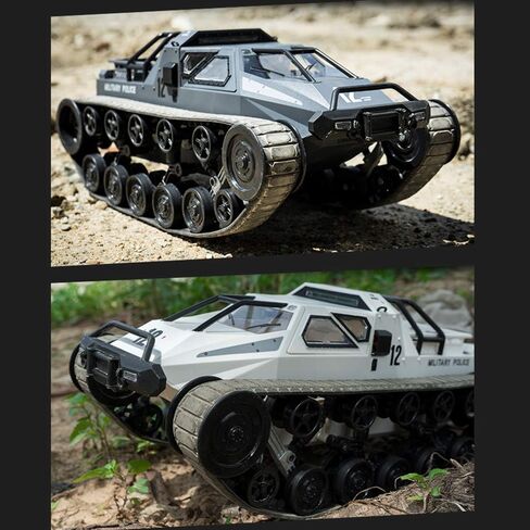 GoolRC RC Tank Car, 1/12 Scale 2.4GHz Remote Control Rechargeable Tank for Kids, 360° Rotating Vehicle Gifts for Boys Girls Teens (Black) in Saudi Arabia