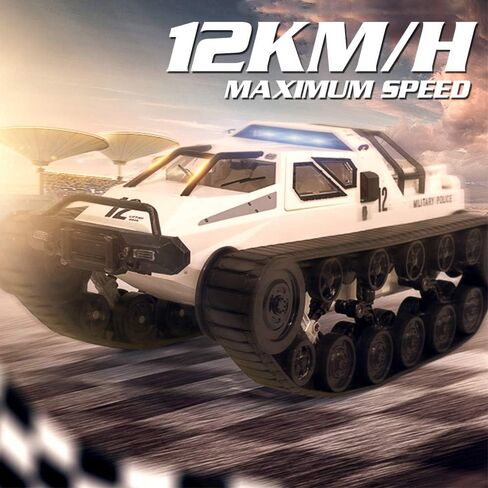 GoolRC RC Tank Car, 1/12 Scale 2.4GHz Remote Control Rechargeable Tank for Kids, 360° Rotating Vehicle Gifts for Boys Girls Teens (Black) in Saudi Arabia