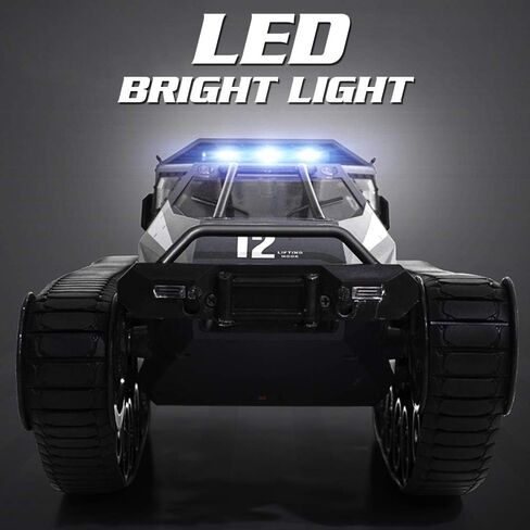 GoolRC RC Tank Car, 1/12 Scale 2.4GHz Remote Control Rechargeable Tank for Kids, 360° Rotating Vehicle Gifts for Boys Girls Teens (Black) in Saudi Arabia
