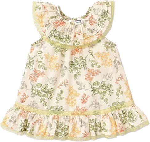 Baby Girl 100% Cotton Lace Detail Ruffled Sleeveless Dress in Saudi Arabia