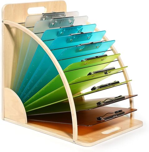Clipboard Holder Clipboard Organizer for Classroom Must Haves Wooden Clipboards Storage Clipboard Stand for Home & Office in Saudi Arabia