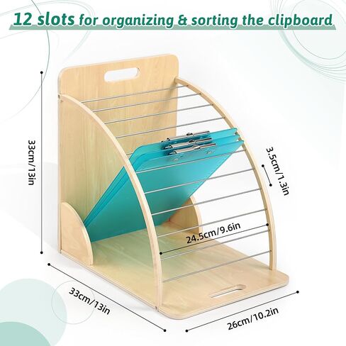 Clipboard Holder Clipboard Organizer for Classroom Must Haves Wooden Clipboards Storage Clipboard Stand for Home & Office in Saudi Arabia