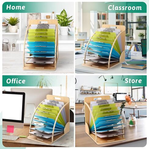 Clipboard Holder Clipboard Organizer for Classroom Must Haves Wooden Clipboards Storage Clipboard Stand for Home & Office in Saudi Arabia