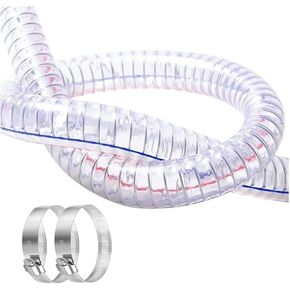 PVC Tube Steel Wire Tubing Flexible， Inner Diameter 13 mm Clear Flexible Transparent Smooth Vinyl Tubing 1M Length with 2 Clamps(Wall Thickness 2.5mm) in Saudi Arabia