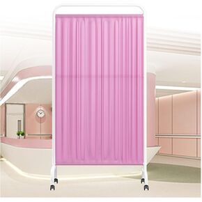 Mobile Medical Privacy Screen,1-5 Panel Protective Screens Room Divider,Folding Privacy Screen with 360° Wheels for Office/Hall/Clinic/Restaurant(Pink,1-Panel) in Kuwait
