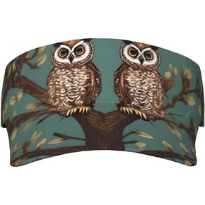 Owl Tree Branches Print Foldable Sun Visor Hat Lightweight Adjustable Sun Visor Hat Outdoor Sports Cap for Adults Black in Kuwait