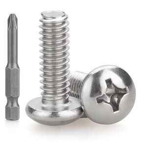 #10-32 x 3/8" (30 PCS) Pan Head Machine Screws, 304 Stainless Steel, Phillips Drive, Full Thread, with Anti-Strip Matching Bit, for 3D Printer Hotend, RC Hobby, Electronics & Precision Repairs in Saudi Arabia