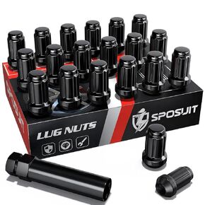 Sposuit M14x1.5 Spline Lug Nuts - Replacement for 1999-2024 Chevy Silverado 1500, 2009-2024 Traverse, 2015-2024 Colorado, 2001-2024 Tahoe - Closed End Chrome Lug Nut with Socket(24 Pcs) in Saudi Arabia