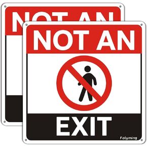 2 Pack Not An Exit Sign No Exit Security Safety Signs 10 x 10 inches Metal Reflective Aluminum Material Rust Free Aluminum Weatherproof For Door Business Indoor/Outdoor Use in Kuwait