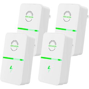 4 PCS Electricity Saving Box, Power Plug Pro Energy Saver, Device Smart Voltage Support Stabilizer, Power Factor Saver, Stop Watt Device Plug-in Outlet Protection for Home & Office in Saudi Arabia