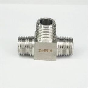 1/2" NPT Male Tee 3 Way Pipe Fitting 304 Stainless Steel Water Gas Oil in Saudi Arabia